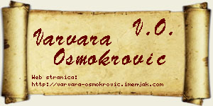 Varvara Osmokrović vizit kartica